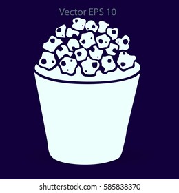 Flat pop corn icon