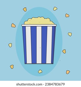 Flat Pop corn vector design 