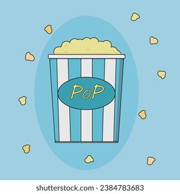 Flat Pop corn vector design 