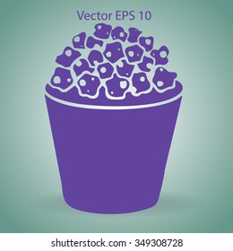 Flat popcorn icon