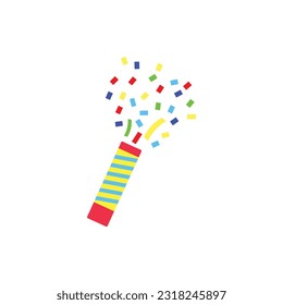 flat popper confetti vector illustration