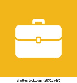 flat portfolio briefcase icon on a yellow background