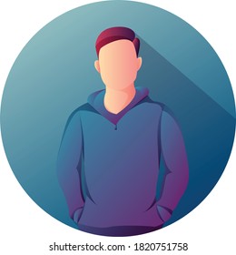 Flat Portrait Anonymous  Faceless Guy