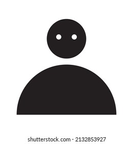 Retrato plano del icono del hombre negro. Símbolo de cara. Icono de resumen. Ilustración vectorial. imagen de stock.