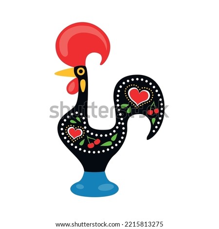Flat portuguese rooster symbol of portugal souvenir vector illustration