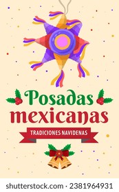 flat posadas mexicanas vertical banner illustration