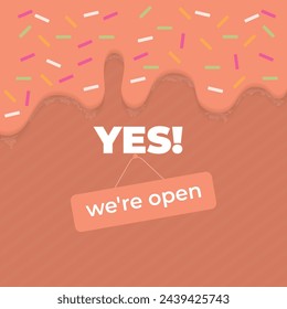 Flat post Instagram collection sweet for your small business, we are open 