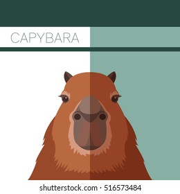 Flat postcard with Capybara