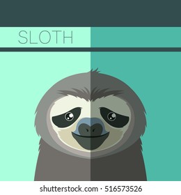 Flat postcard with Sloth