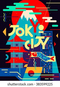 Flat Poster. Tokyo City