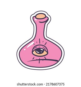 flat potion bottle design over white