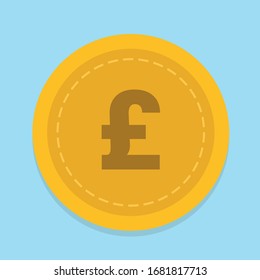 Flat Pound Coin Vector Graphic