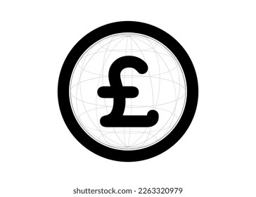 flat pound logo isolated on white background. vector illustration. 