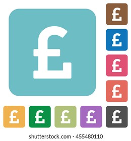 Flat pound sign icons on rounded square color backgrounds.
