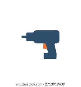 Icono de taladro eléctrico plano para herramientas de construcción e ingeniería