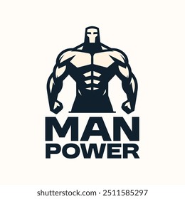 Modelo de design de logotipo Flat Power of Man