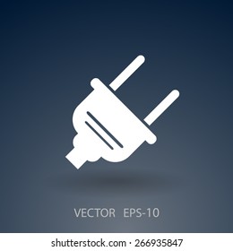 Flat a power plug  vector icon