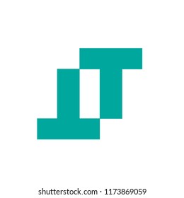 Flat Powerful T and T Logo Icon Emblem