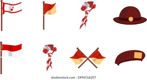 Flat Pramuka Flag, scout ribbon, hat Ribbon