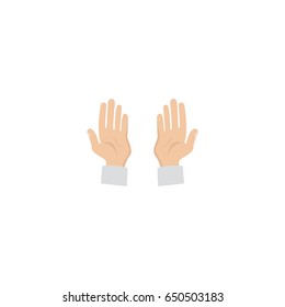 Flat Prayer Hands Element. Vector Illustration Of Flat Palm Isolated On Clean Background. Can Be Used As Prayer, Hand And Palm Symbols.