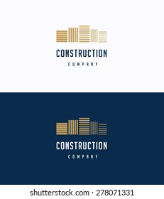 Flat premium buildings logo template