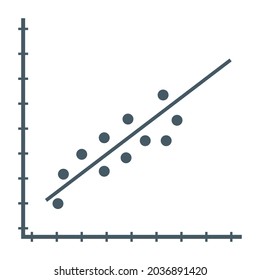 Flat premium icon of scatter chart