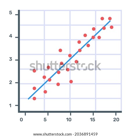 Flat premium icon of scatter chart