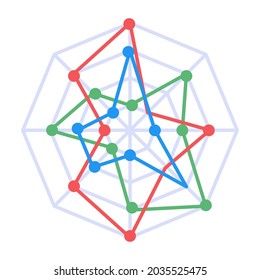 Flat Premium Icon Of Spider Web Radar