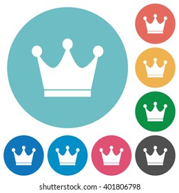 Flat premium services sign icon set on round color background.