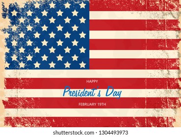 Flat presidents day vector