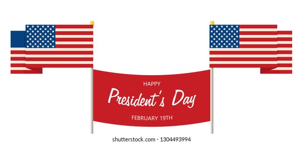 Flat presidents day vector