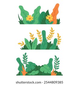 Flat pretty bush illustration set
