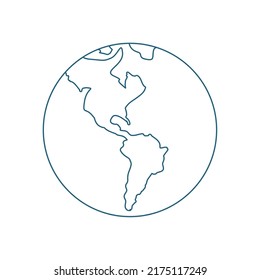 flat pretty world icon over white