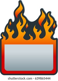 Flat price tag with fire. Eps 10