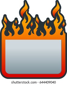 Flat price tag with fire. Eps 10