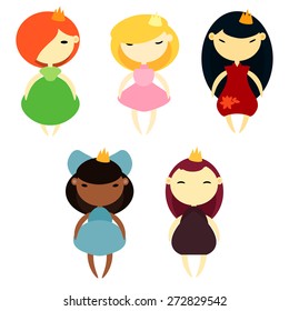 Flat princesses set