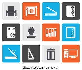 Flat Print industry Icons - Vector icon set