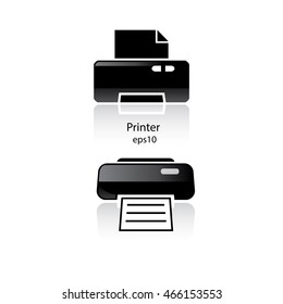 Flat Printer icon in black color. Flat Pinter Icon. Flat Printer. Printer Flat icon. Flat Printer eps10. Flat Printer vector