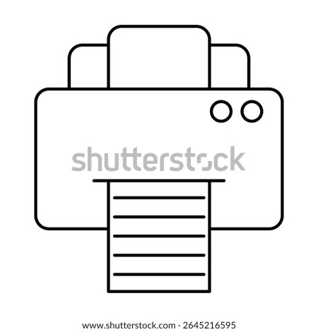 Flat printer icon set in outline styles, minimalist vector design in EPS 10 format. Includes printing machine symbol without color fill, ideal for user interface, app, web, and off