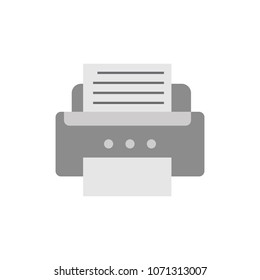 Flat printer icon, vector isolated illustration.