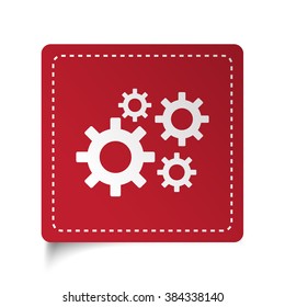 Flat Process icon on red sticker