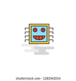 Flat Processor Icon. Vector
