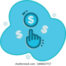Flat profit click icon for any purpose mobile app presentation website