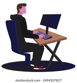 Flat programmer designer character illustration