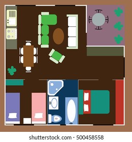 flat projection in color