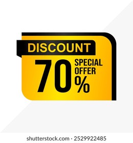 Flat Promotional Banner Design – 70 Percent Discount Vector