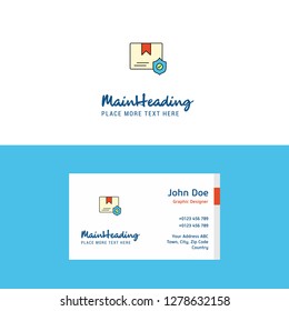 Flat Protected document Logo and Visiting Card Template. Busienss Concept Logo Design