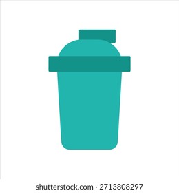 Icono plano de la botella de la coctelera de la proteína para la nutrición y la aptitud del gimnasio