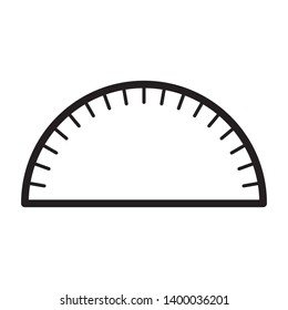flat protractor icon symbol sign, vector, eps 10