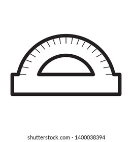 flat protractor icon symbol sign, vector, eps 10